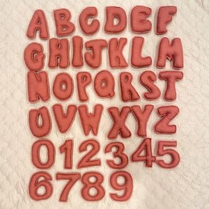 Handmade Felt Alphabet Letters & Numbers for Baby Milestone Months Pink